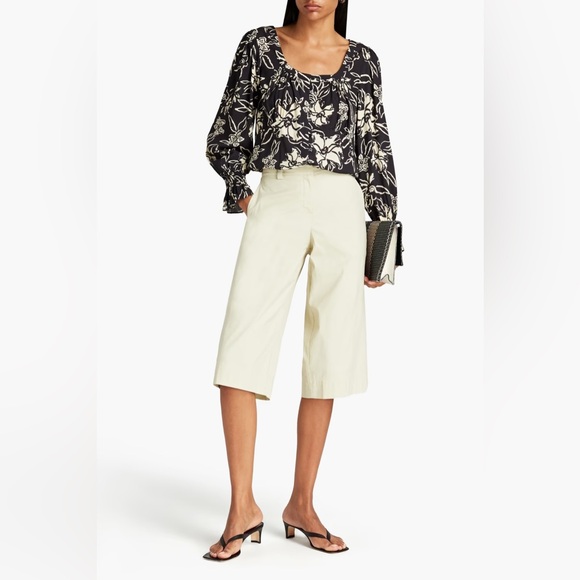 ba&sh Tops - ba&sh Black and Cream Patterned Blouse